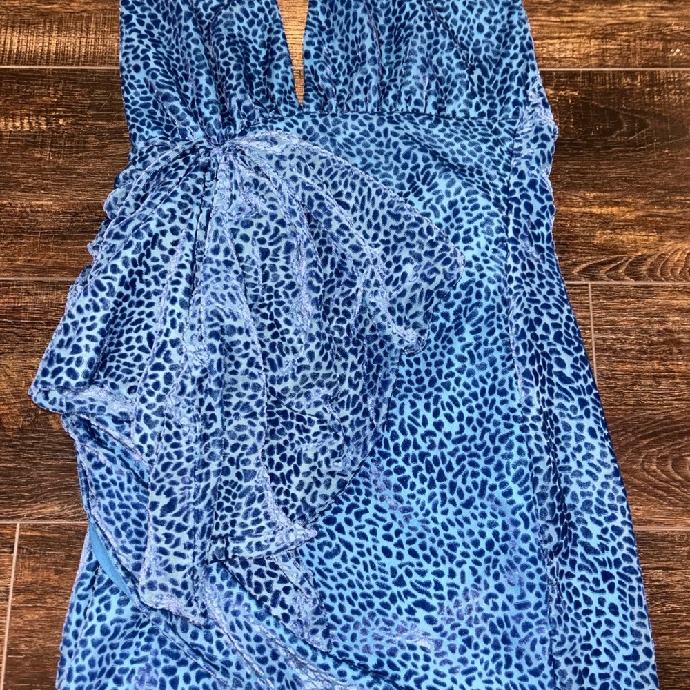 NBD Pari Mini Dress in Blue Leopard Size X-Small - Picture 5 of 10